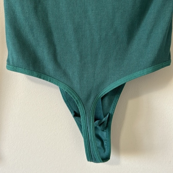 Aritzia Wilfred Harlequin Bodysuit Long Sleeve Dark Green Size XS NEW - Picture 8 of 11